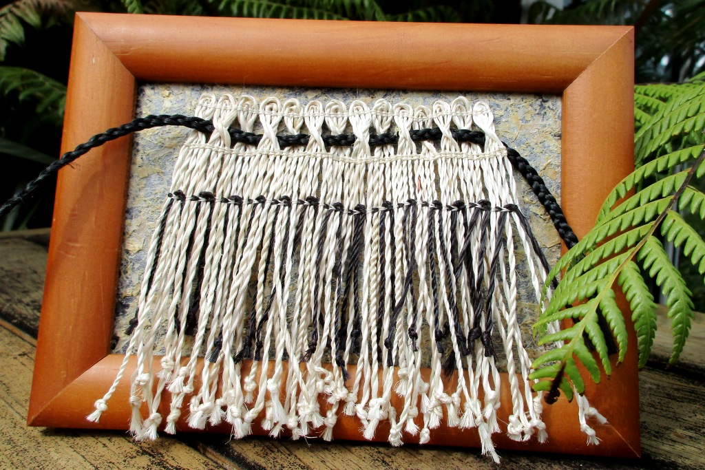 AllFlax - contemporary flax weaving: framed mini kahu