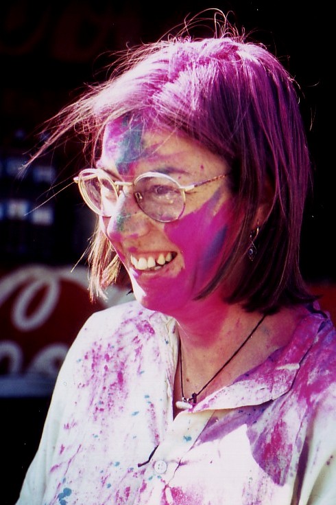 Celebrating holi in India